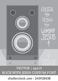 Jesus rock and roll worship music vector | EPS10