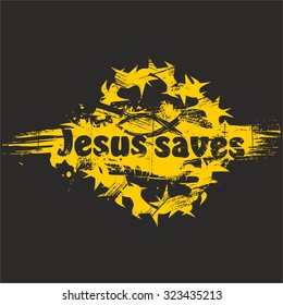 Jesus Saves Art Stock Vector (Royalty Free) 323435213 | Shutterstock