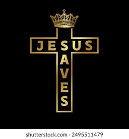 Jesus saves, Christian t-shirt design. Print design for church hoodie or youth sweatshirt. Vector illustration