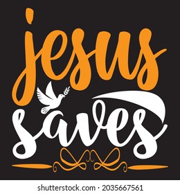 Jesus saves design, vector file.