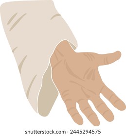 Jesus saving hand, easter element, boho vector 