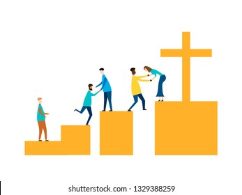 Jesus Savior concept isolated on white background. Vector illustration.
