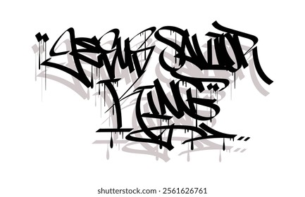 JESUS SAVIOR KING graffiti tag style design