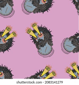 jesus seamless pattern in vector.