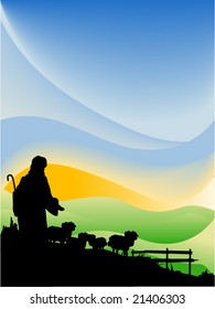 Jesus as the Shepherd - Vector