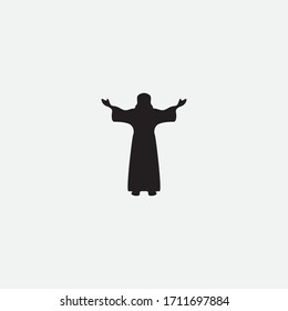 Jesus silhouette graphic element Illustration template design