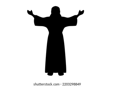 Jesus Silhouette Isolated On White Stock Vector (Royalty Free ...