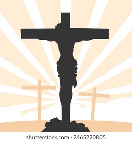 Jesus silhouette. Jesus isolated on white background. Jesus face silhouette. Vector illustration. hand drawn. black silhouette of Jesus Christ.