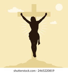 Jesus silhouette. Jesus isolated on white background. Jesus face silhouette. Vector illustration. hand drawn. black silhouette of Jesus Christ.