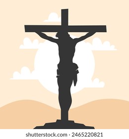 Jesus silhouette. Jesus isolated on white background. Jesus face silhouette. Vector illustration. hand drawn. black silhouette of Jesus Christ.