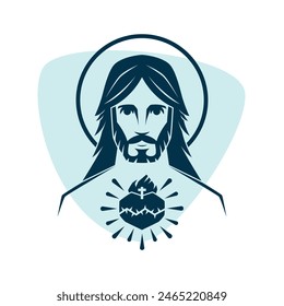 Jesus silhouette. Jesus isolated on white background. Jesus face silhouette. Vector illustration. hand drawn. black silhouette of Jesus Christ.