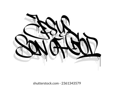 JESUS SON OF GOD word graffiti tag style