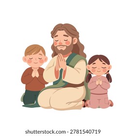 Jesus surrounded by happy children warm family inspired Christian artwork