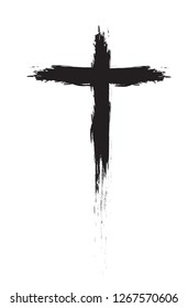 Jesus symbol, cross vector design grunge.