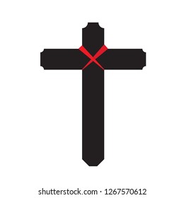 Jesus symbol cross vector design grunge.