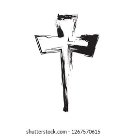 Jesus symbol cross vector design grunge.