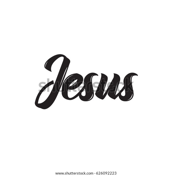 Jesus Text Design Vector Calligraphy Typography Stock Vector (Royalty ...