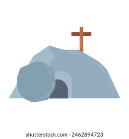 Jesus tomb icon clipart avatar logotype isolated vector illustration