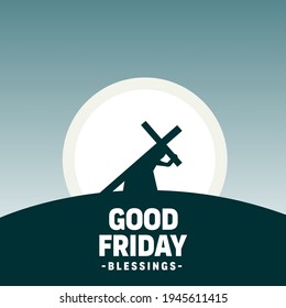 Jesus took up the cross On Golgota Hill vector with the background of the sun shining brightly