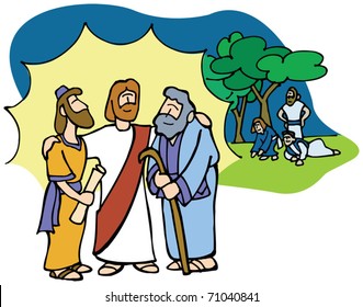Jesus Transfiguration with Moses and Elijah