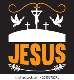 Jesus t-shirt design, vector file.