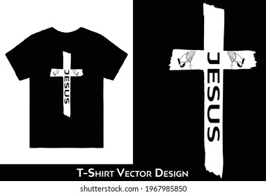 Jesus T-Shirt Design Vector Design, Religion God Christ Cross Faith, Christian tee Christmas, Jesus Saves