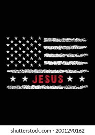 Jesus usa grunge flag christian tshirt design