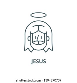 Jesus vector line icon, linear concept, outline sign, symbol