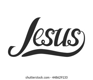 Jesus Vector Retro Background Hand Lettering Stock Vector (royalty Free 