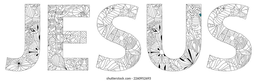 JESUS. Vector zentangle object for coloring, for decoration for any purpose