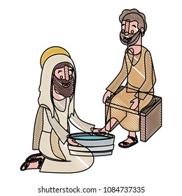 Jesus washing the feet of an apostle