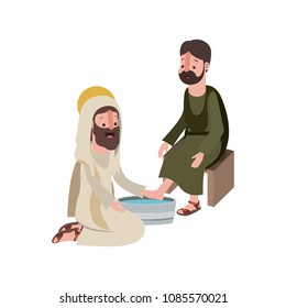 Jesus washing the feet of an apostle