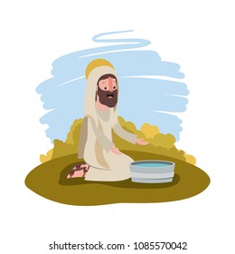 Jesus with water pot in the camp