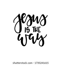 Jesus Way Christian Quotes Hand Drawn Stock Vector (Royalty Free ...