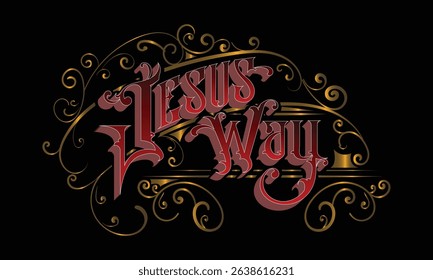 JESUS WAY lettering custom style design