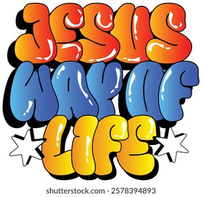  JESUS WAY OF LIFE Design Christian typography for sweatshirt religious Hoodie graffiti