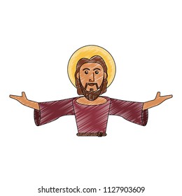 Jesuschrist cartoon isolated scribble