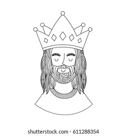 jesuschrist with crown character religious icon vector illustration design