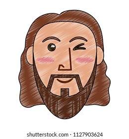 Jesuschrist face cartoon scribble