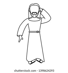 jesuschrist man cartoon in black and white faceless