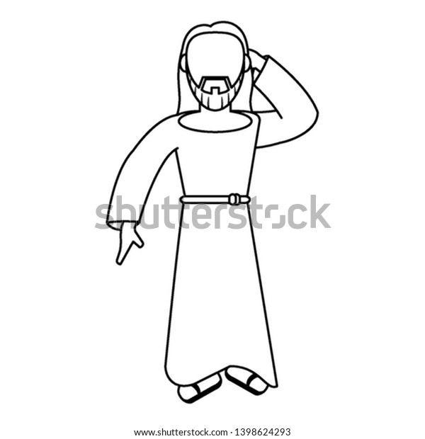 Jesuschrist Man Cartoon Black White Faceless Stock Vector (royalty Free 