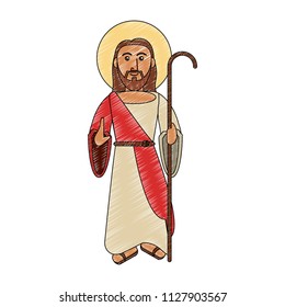 Jesuschrist with stick cartoon scribble
