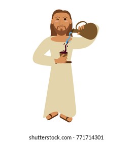 Jesuschrist wine miracle cartoon