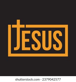 jesustext t shirt design vector Color f19c27