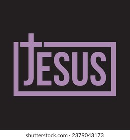 jesustext t shirt design vector Color ab89b2