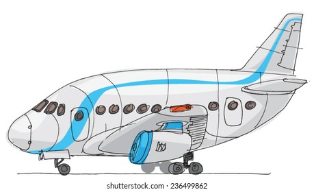 jet aircraft - cartoon