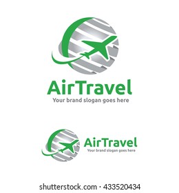Jet Aircraft with Globe symbol for Travel Agency, Tour company, Air Ticket Agency.
