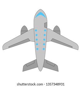 Jet airliner on white background