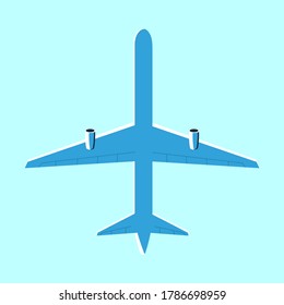 Jet Flugzeug Bodenansicht. Passagierflugzeuge. Vektorgrafik-Symbol einzeln