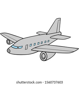 Jet Airplane Cartoon Illustration Jet Airplane Stock Vector (Royalty ...